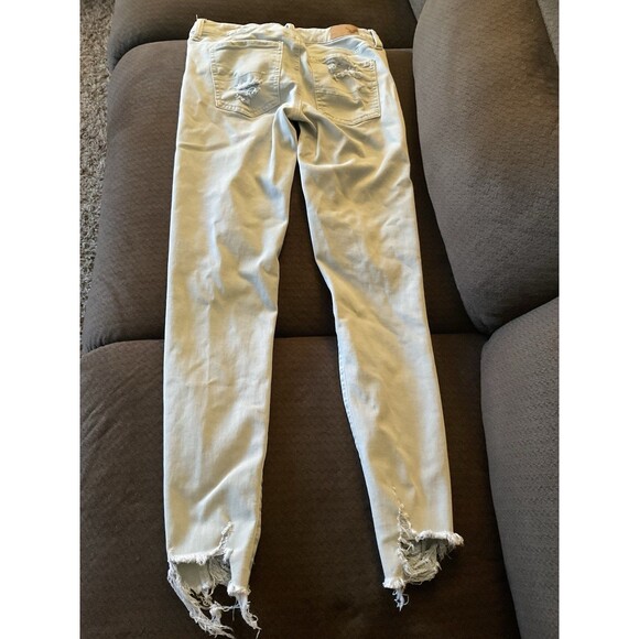 American Eagle Green High Rise Super Stretch Jegging Jeans Sz 4 - Picture 6 of 10